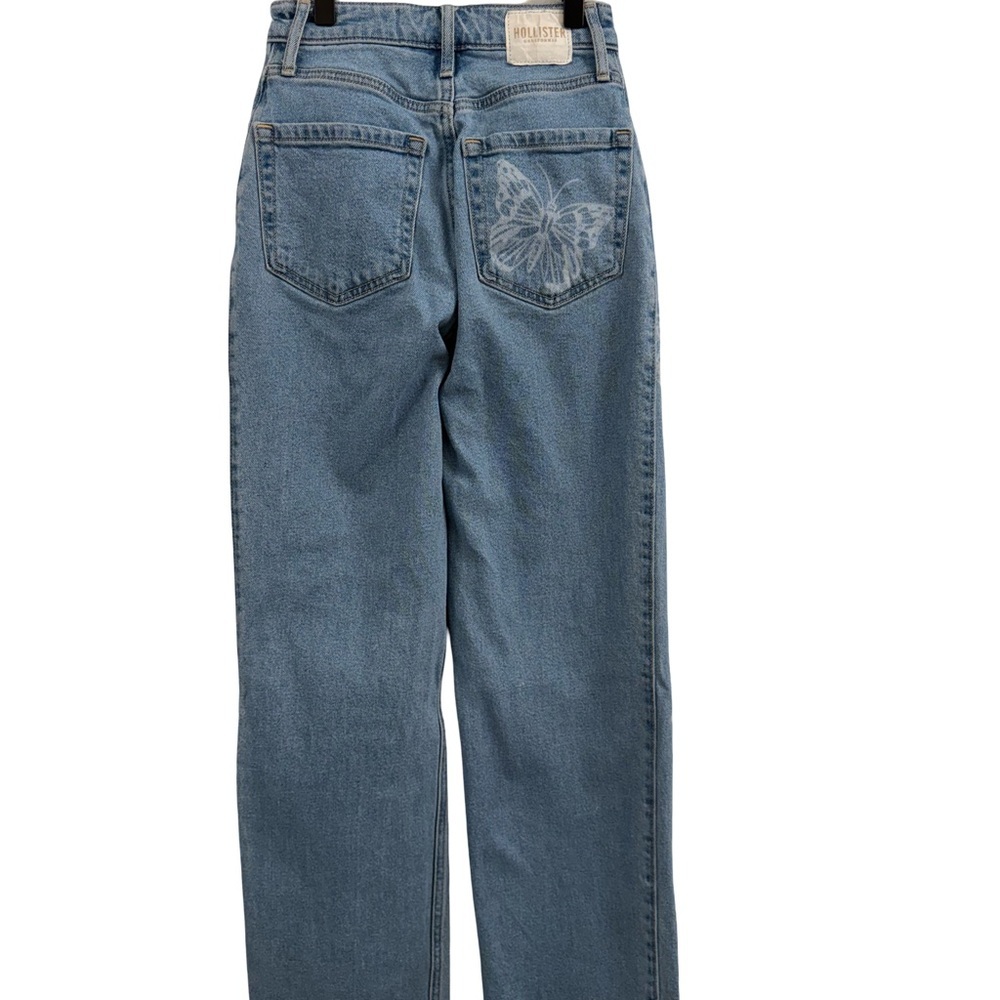 Hollister Blue Jeans with Butterfly Design - Picture 4 of 9